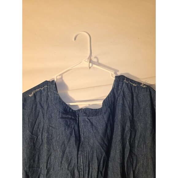 Country Wear Vintage 90s Denim Jean Dress Midi Womens Plus Size 34W 4X 5X - Picture 3 of 4